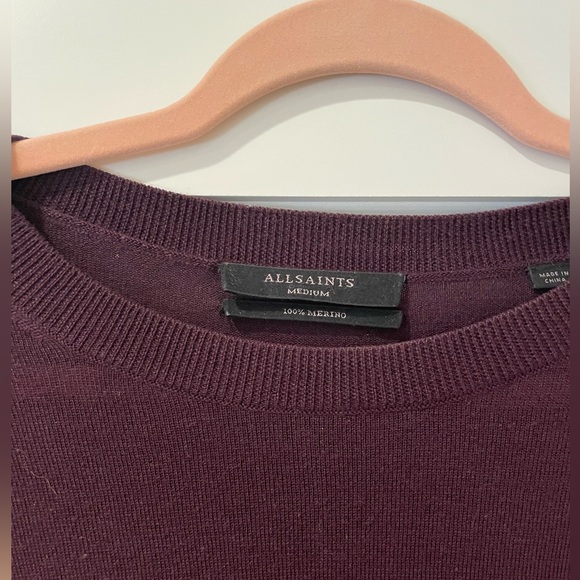 AllSaints Maroon Sweater. Long sleeve. - Picture 2 of 3